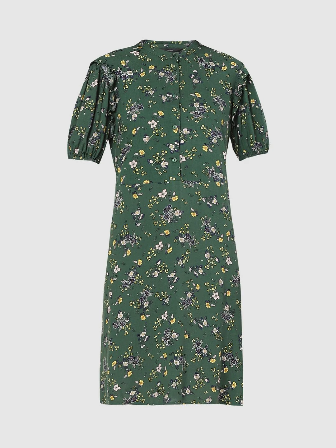 Green Floral Print Shift Dress - Image 5