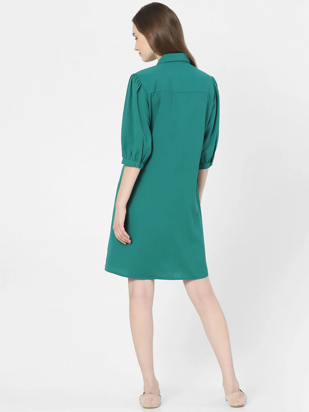 Green Shirt Dress - Image 3