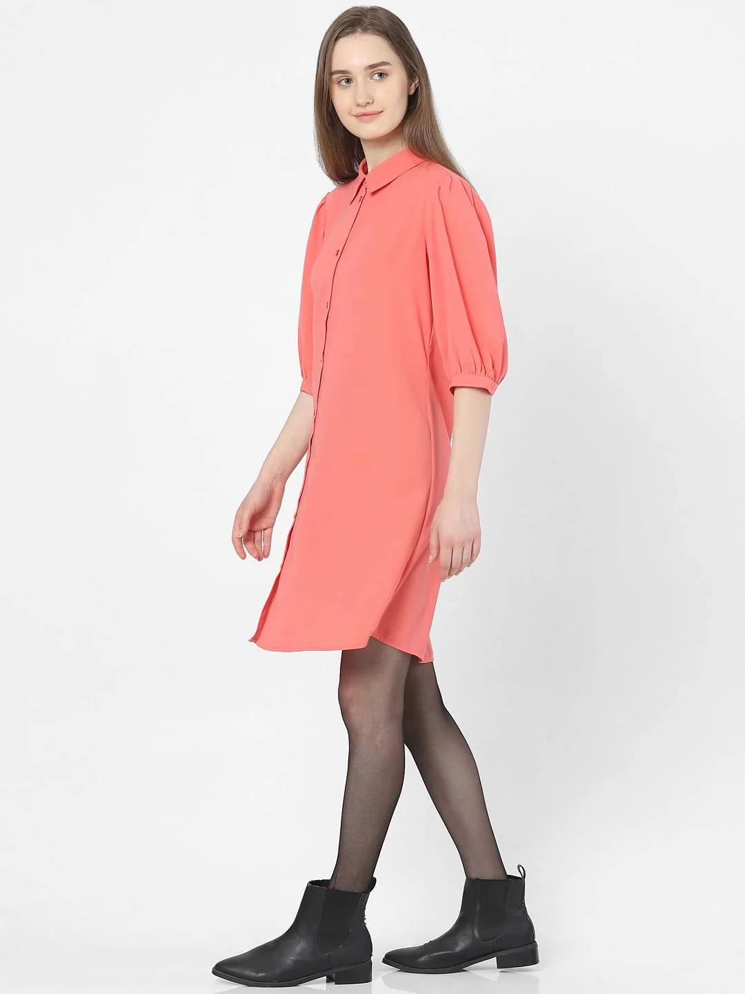 Peach Shirt Dress - Image 2