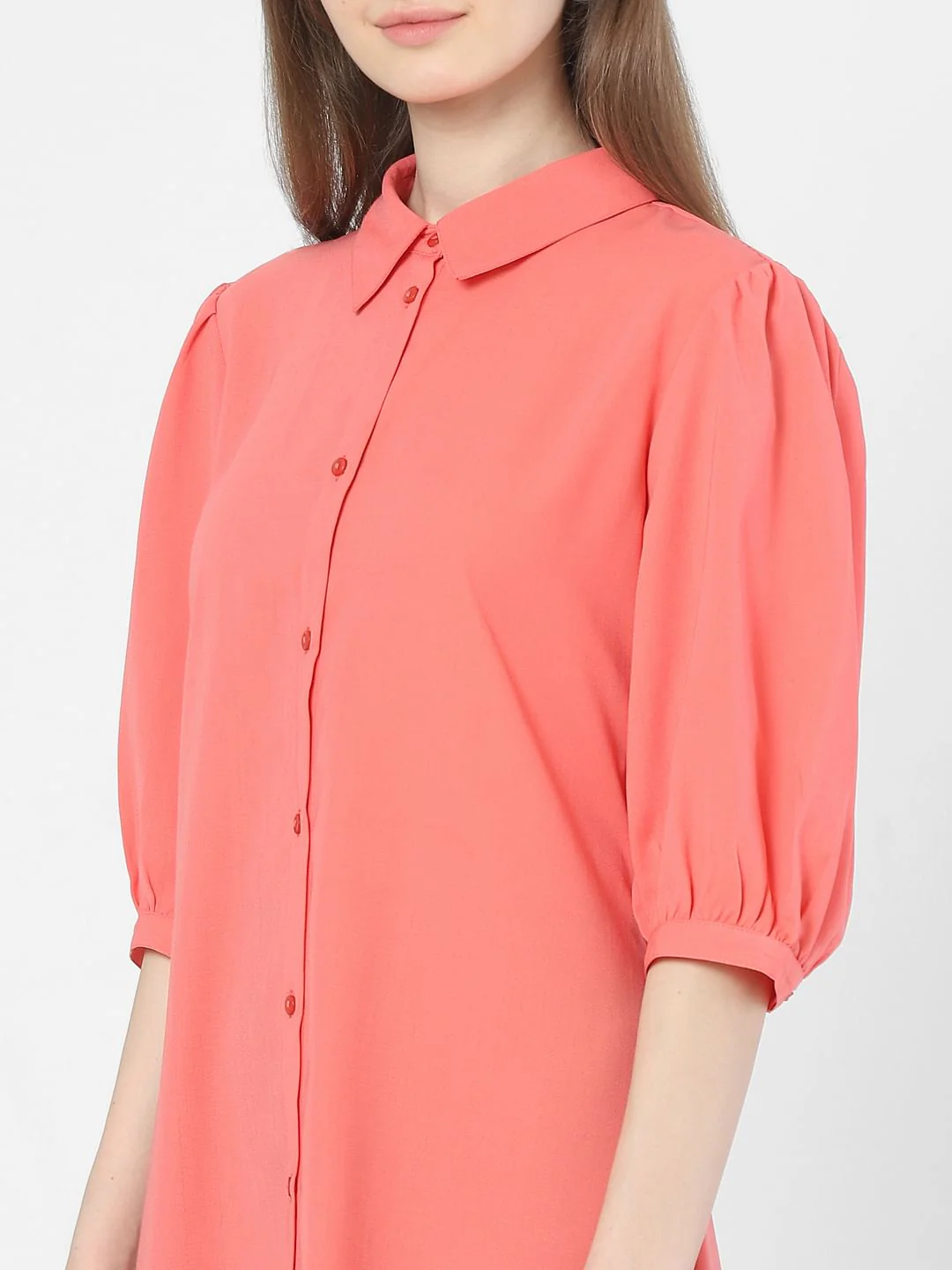 Peach Shirt Dress - Image 4