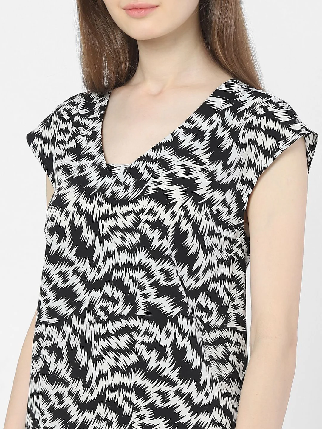Black Abstract Print Shift Dress - Image 4
