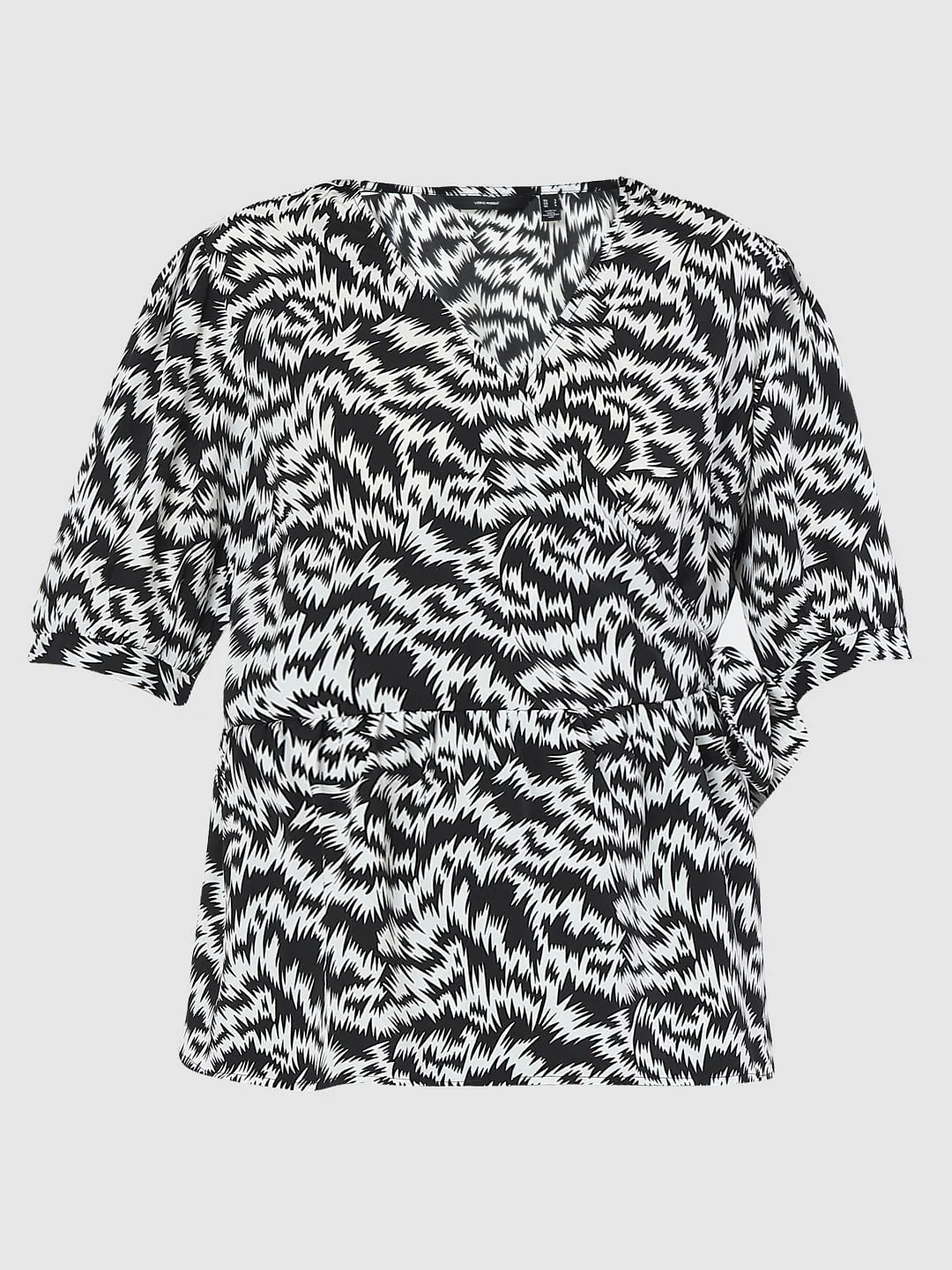 Black Abstract Print Top - Image 6