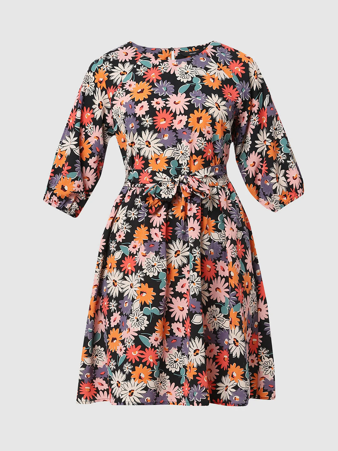 Black Floral Print Shift Dress - Image 5