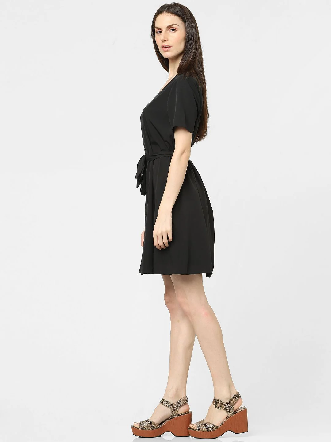 Black Buttoned Shift Dress - Image 2