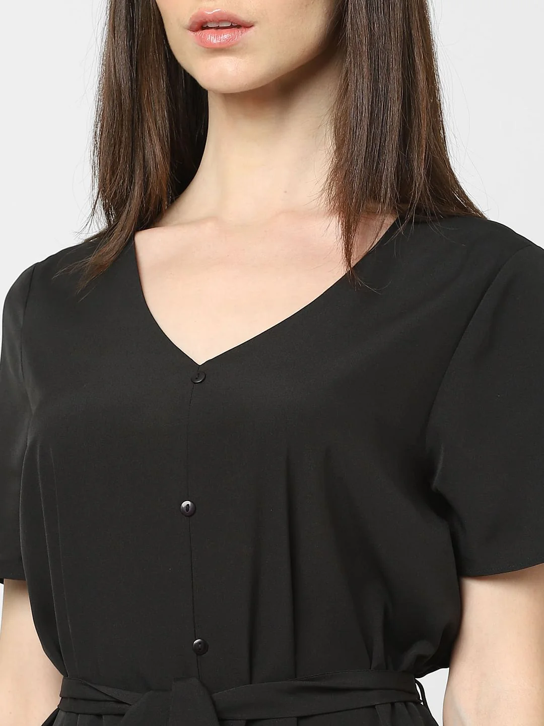 Black Buttoned Shift Dress - Image 4