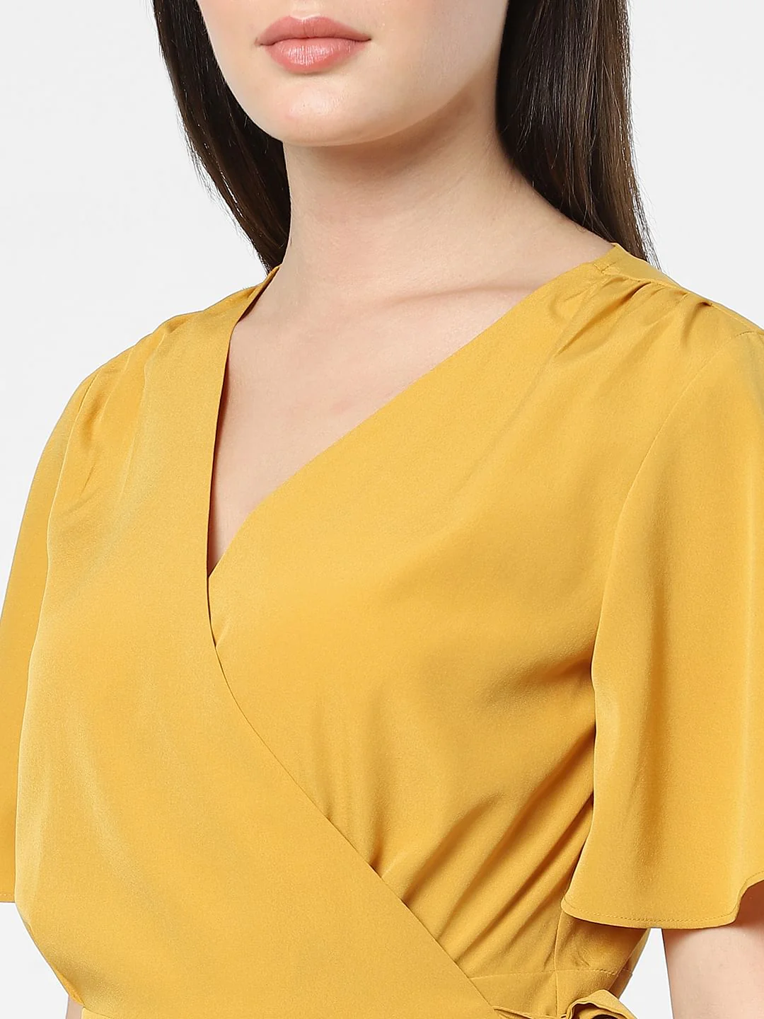 Mustard Mock Wrap Top - Image 4