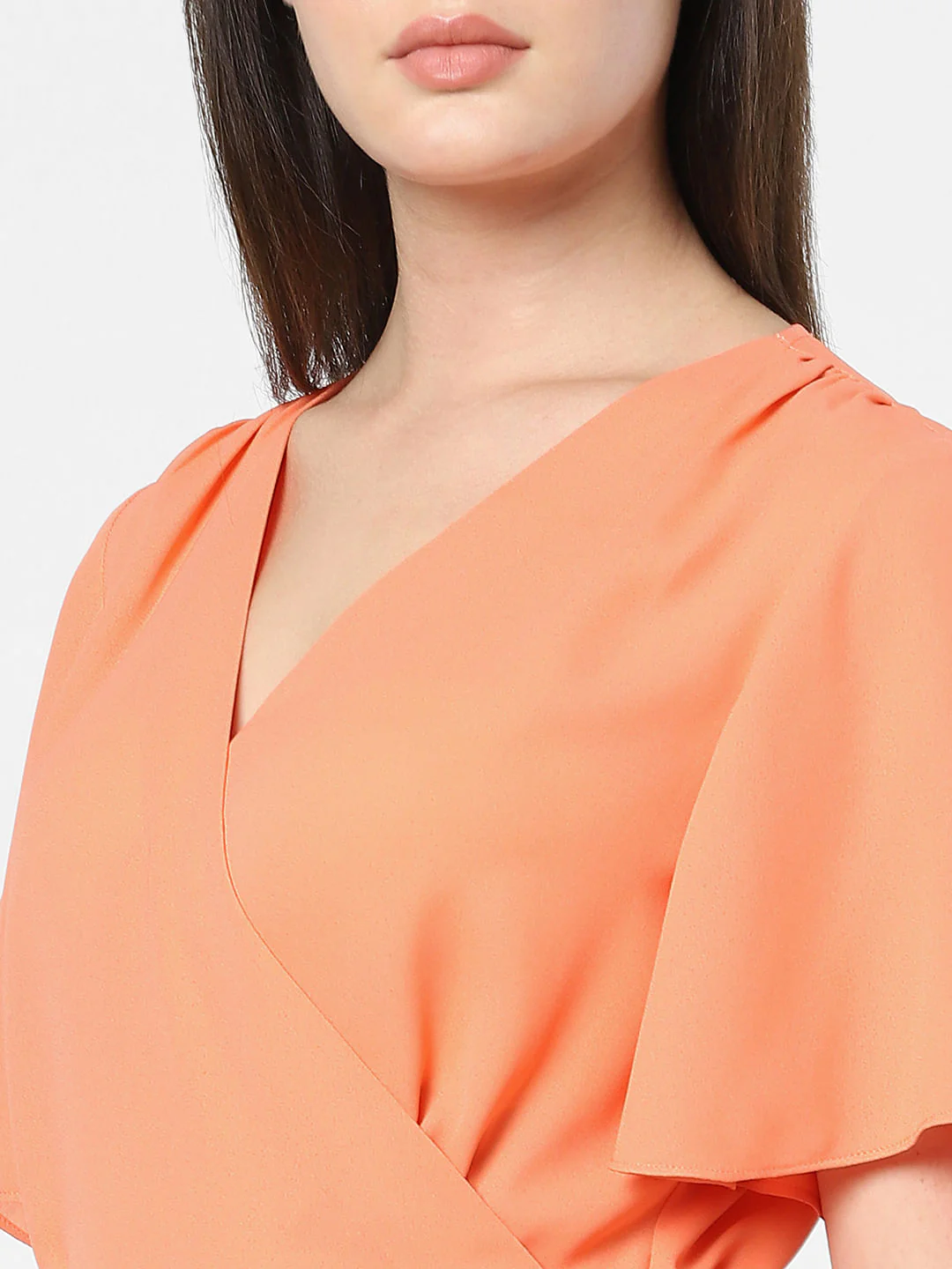Orange Mock Wrap Top - Image 4