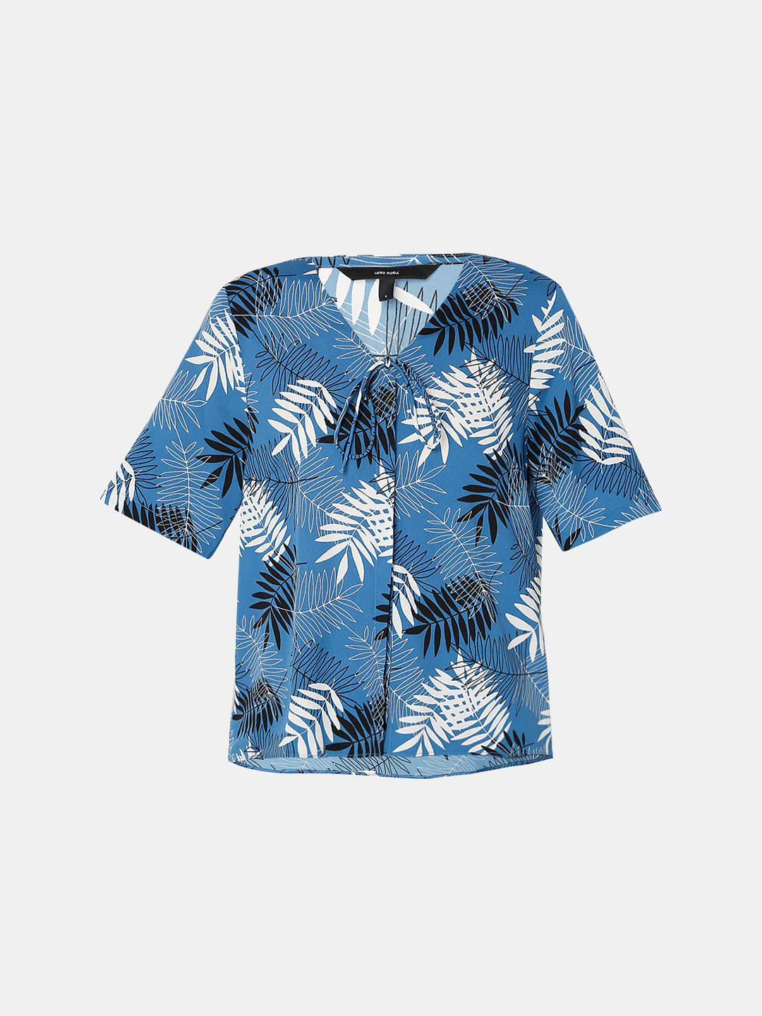 Blue Tropical Print Top - Image 6