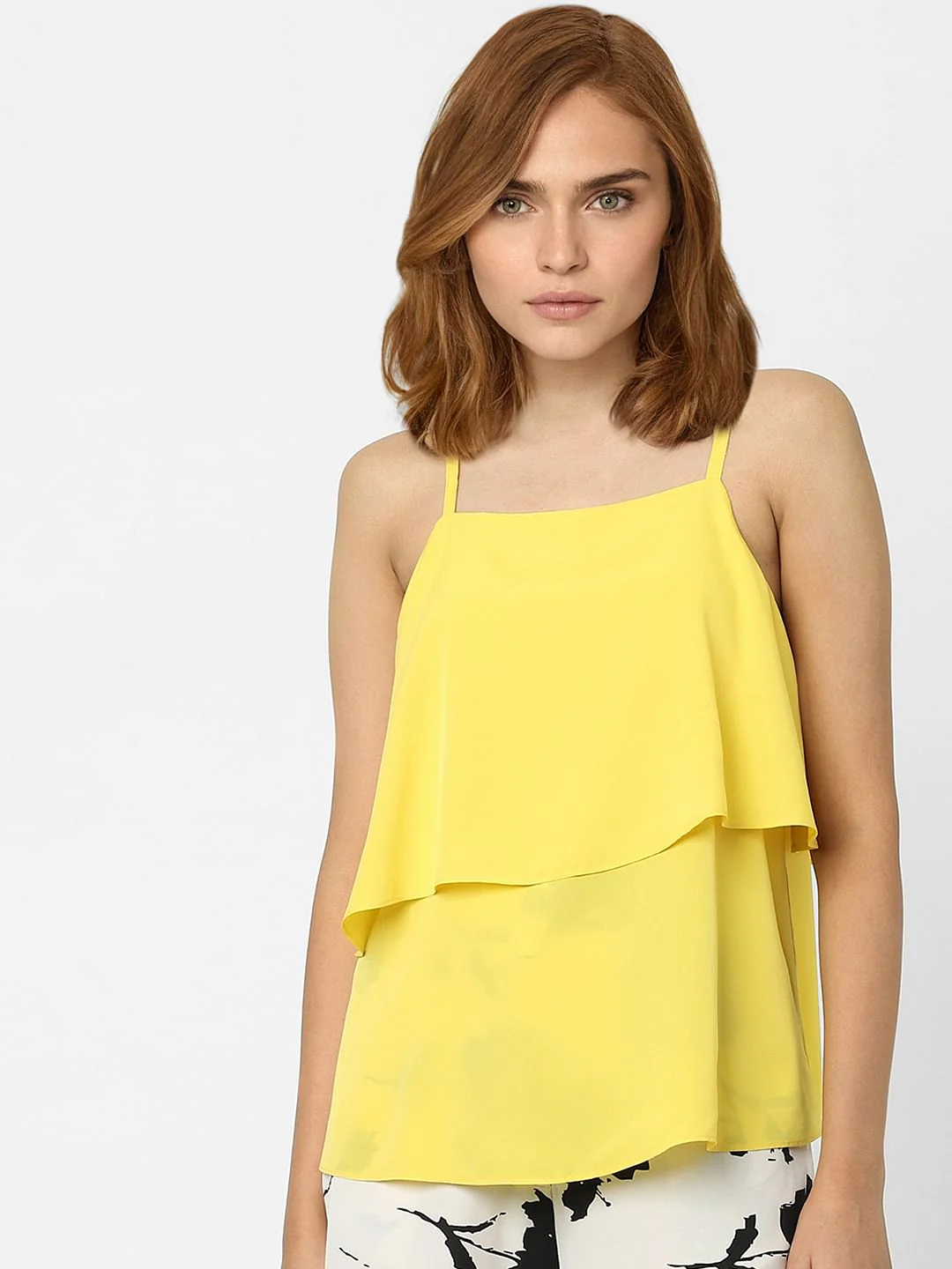 Yellow Strappy Layered Top