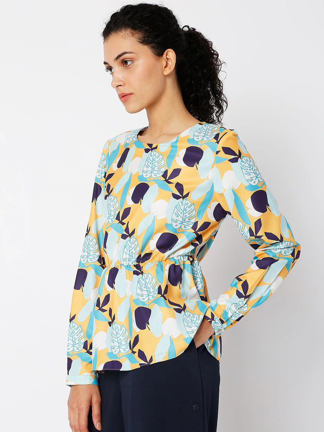 Green Floral Print Top - Image 2
