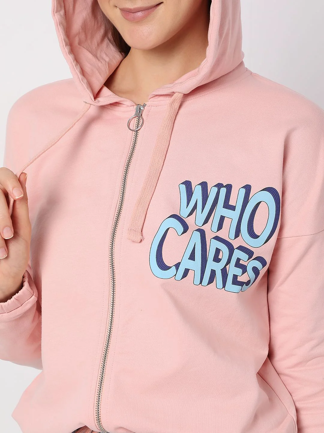 Pink Zip-Up Hooded Sweatshirt - Image 6