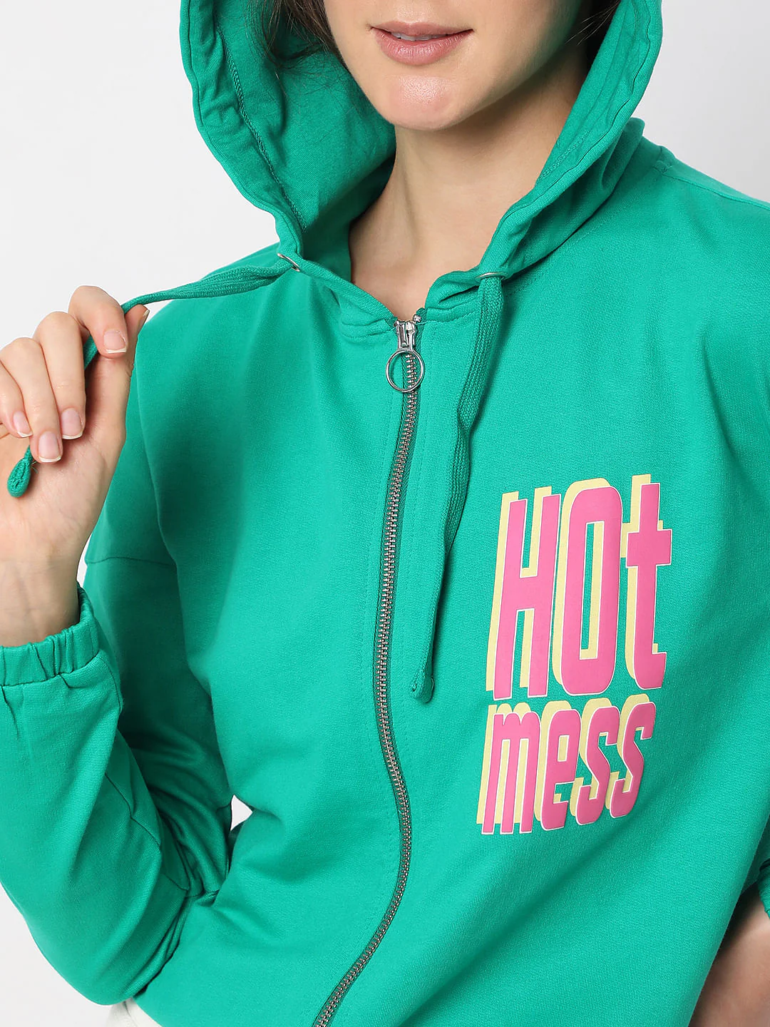 Green Zip-Up Hooded Sweatshirt - Image 6