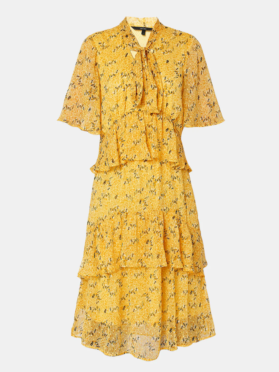 Yellow Floral Midi Dress - Image 6