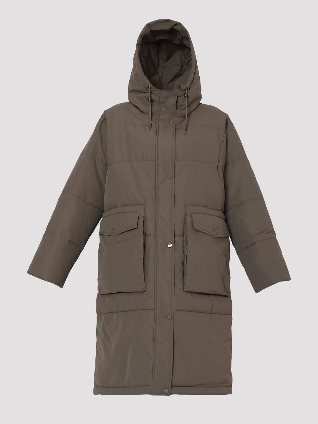 Grey Long Padded Jacket - Image 6