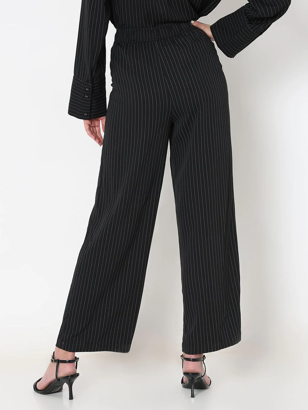Black Striped Co-Ord Set Pants - Image 4