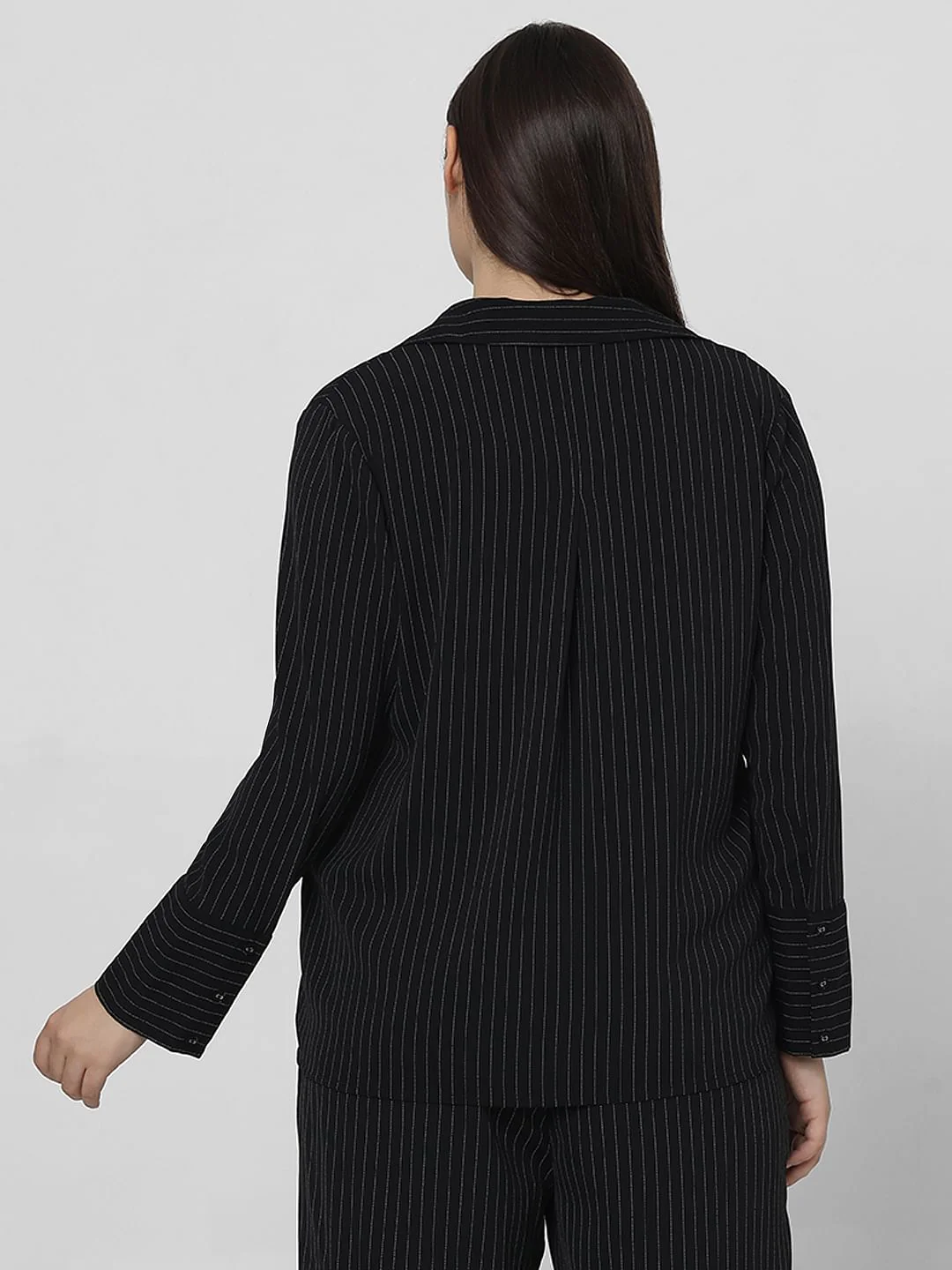 Curve Black Pinstripe Co-Ord Set Shirt - Image 4