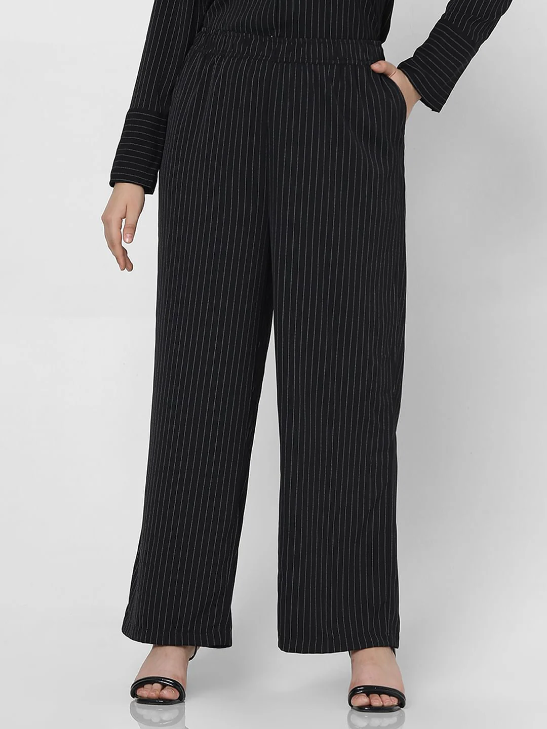Curve Black Pinstripe Co-Ord Set Pants - Image 2