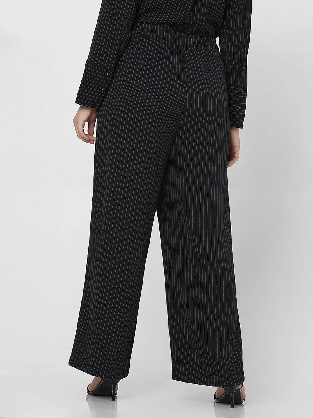 Curve Black Pinstripe Co-Ord Set Pants - Image 4