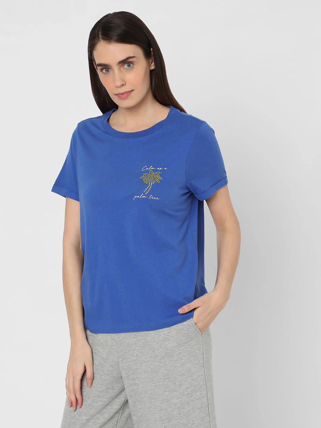 Blue Rhinestone Graphic T-Shirt - Image 2