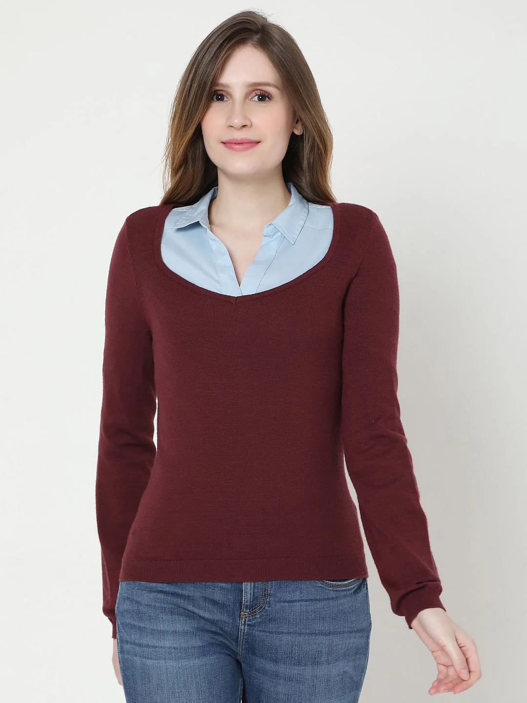 Maroon Knit Pullover - Image 2