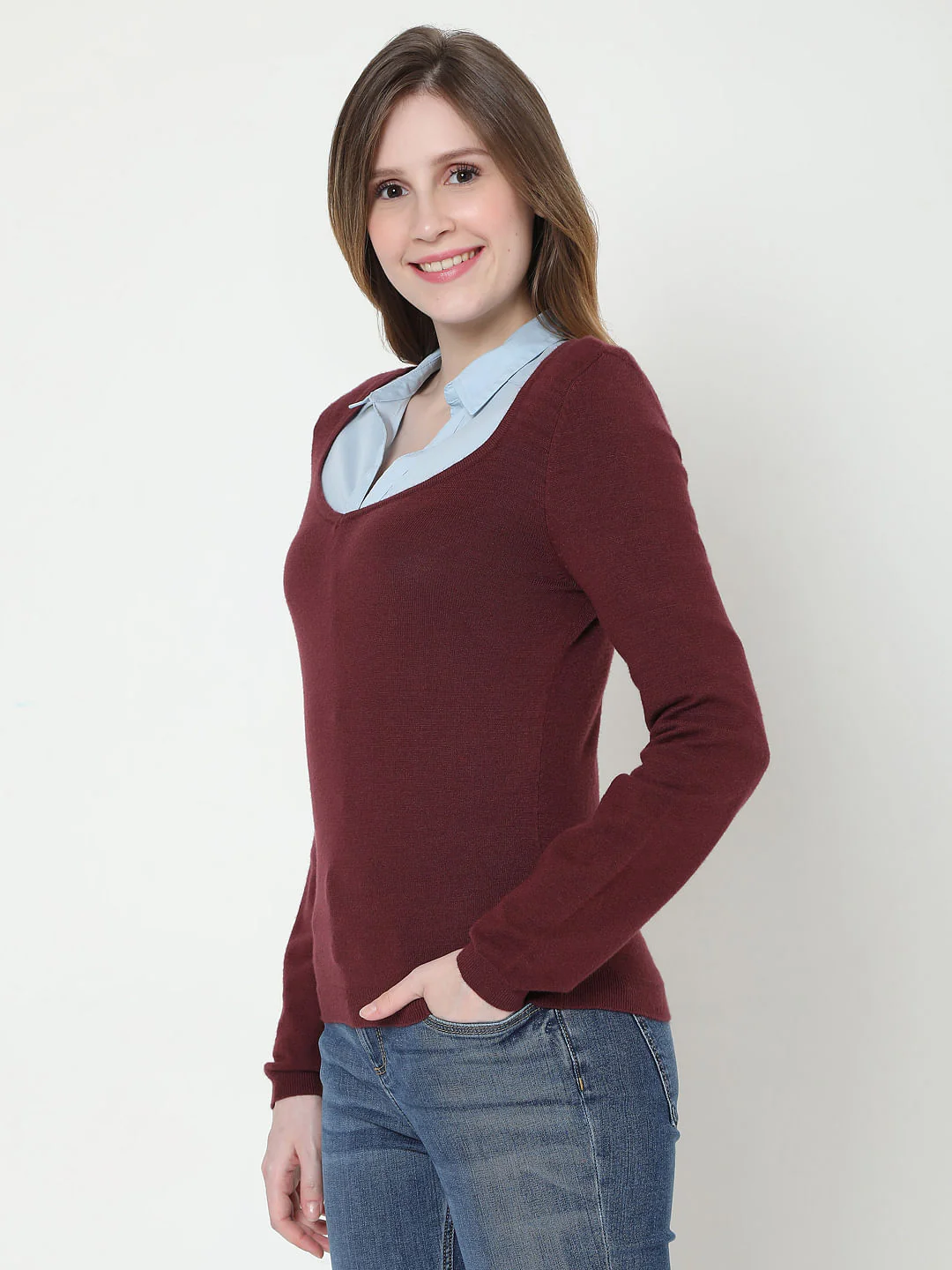 Maroon Knit Pullover - Image 3