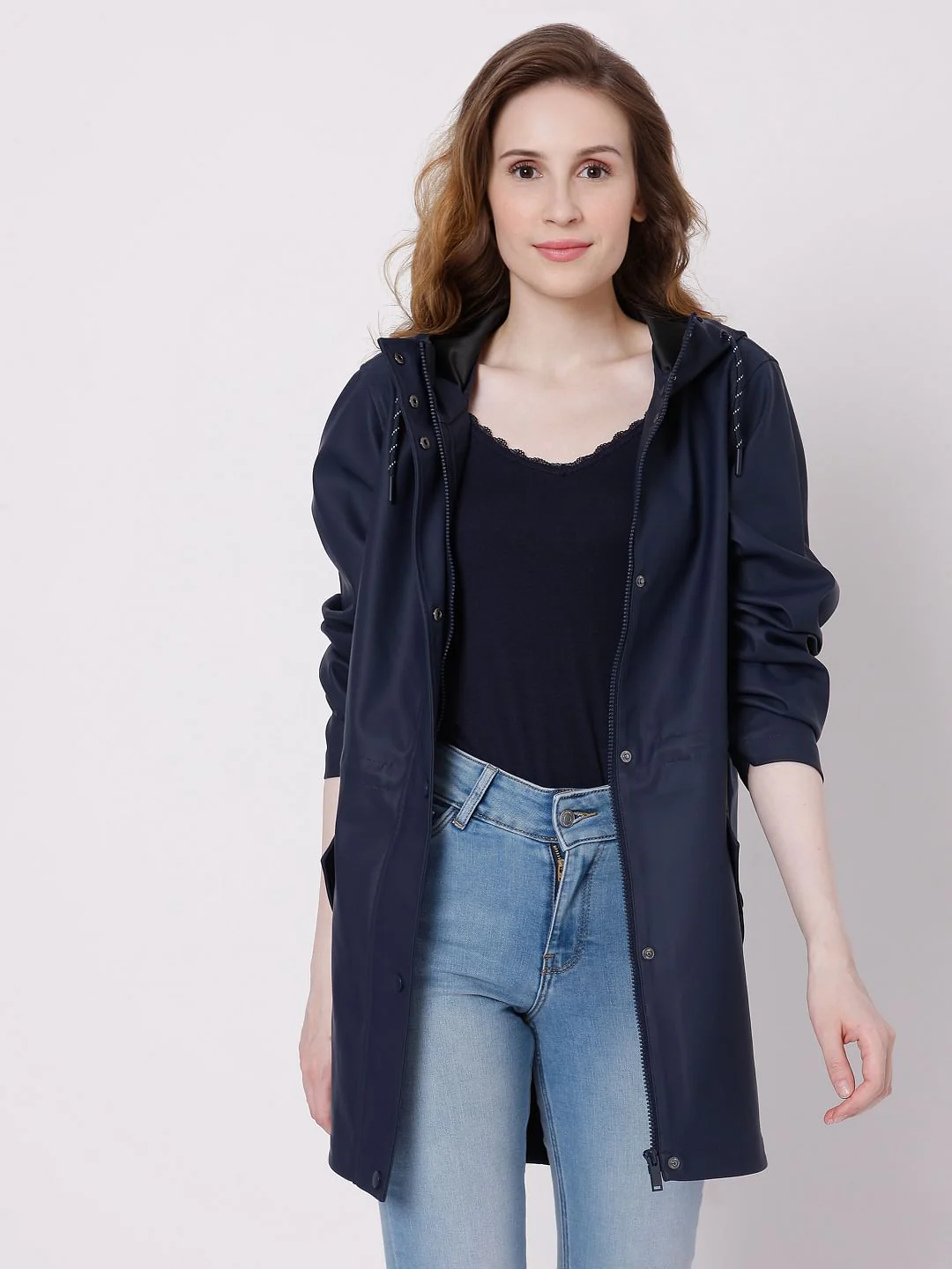 Blue Hooded Winter Jacket - Image 2