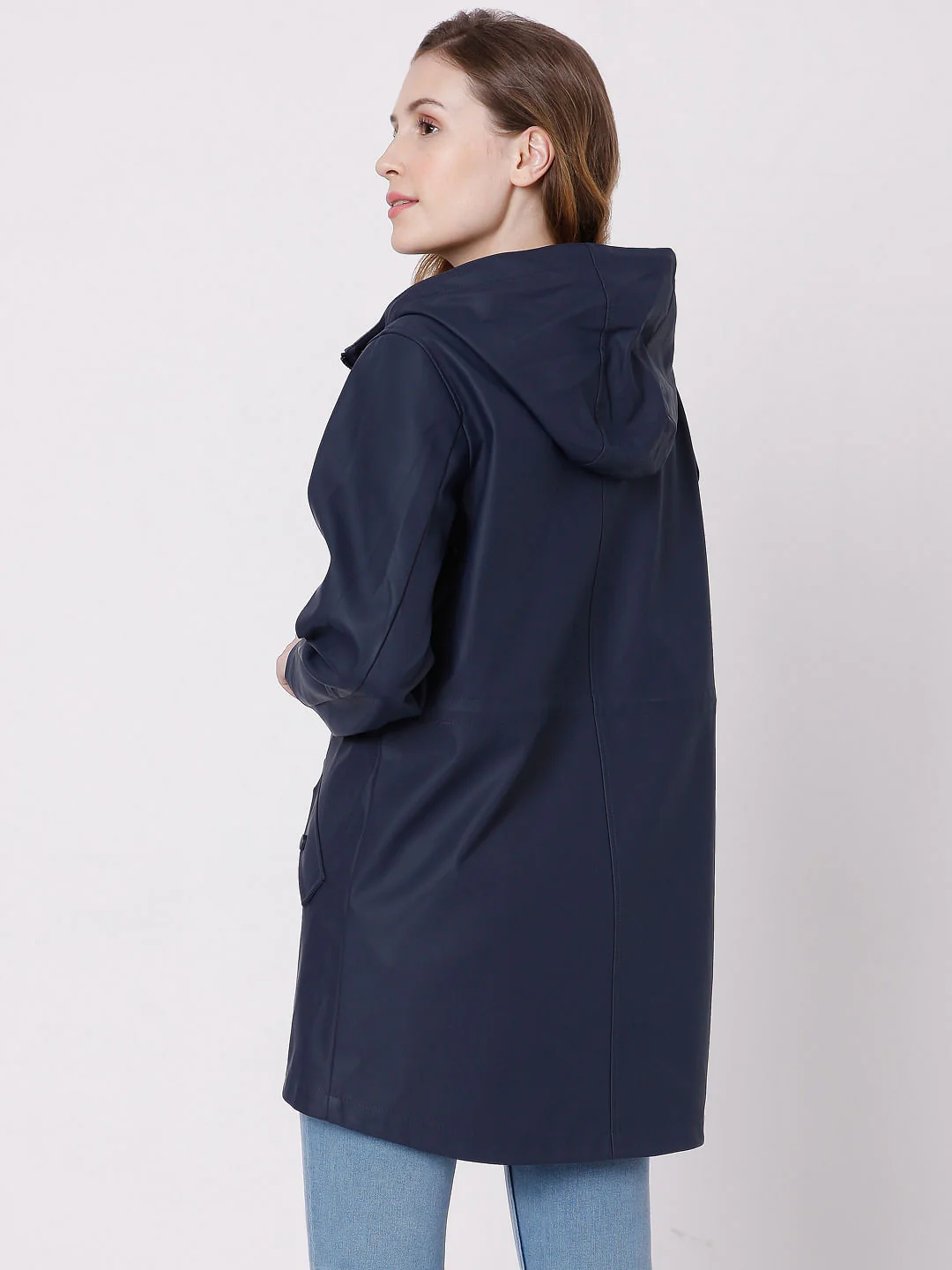 Blue Hooded Winter Jacket - Image 4