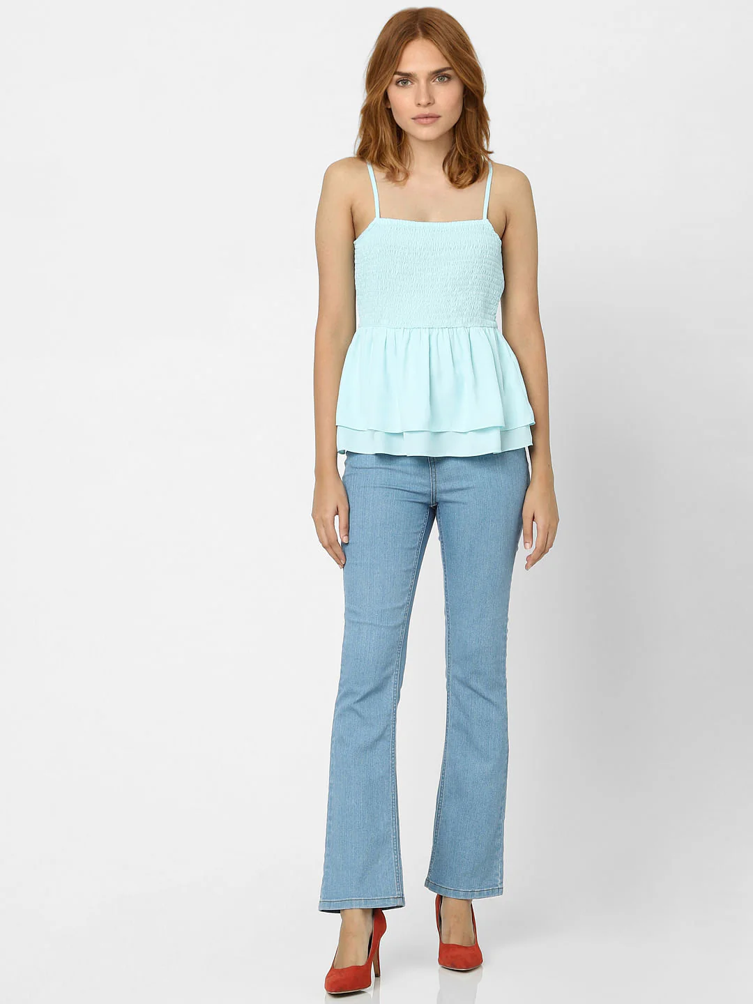 Light Blue Smocked Layered Top - Image 4