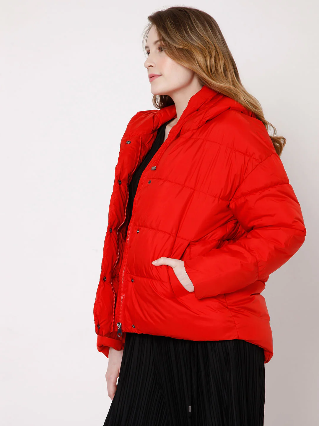 Red Padded Puffer Jacket - Image 3