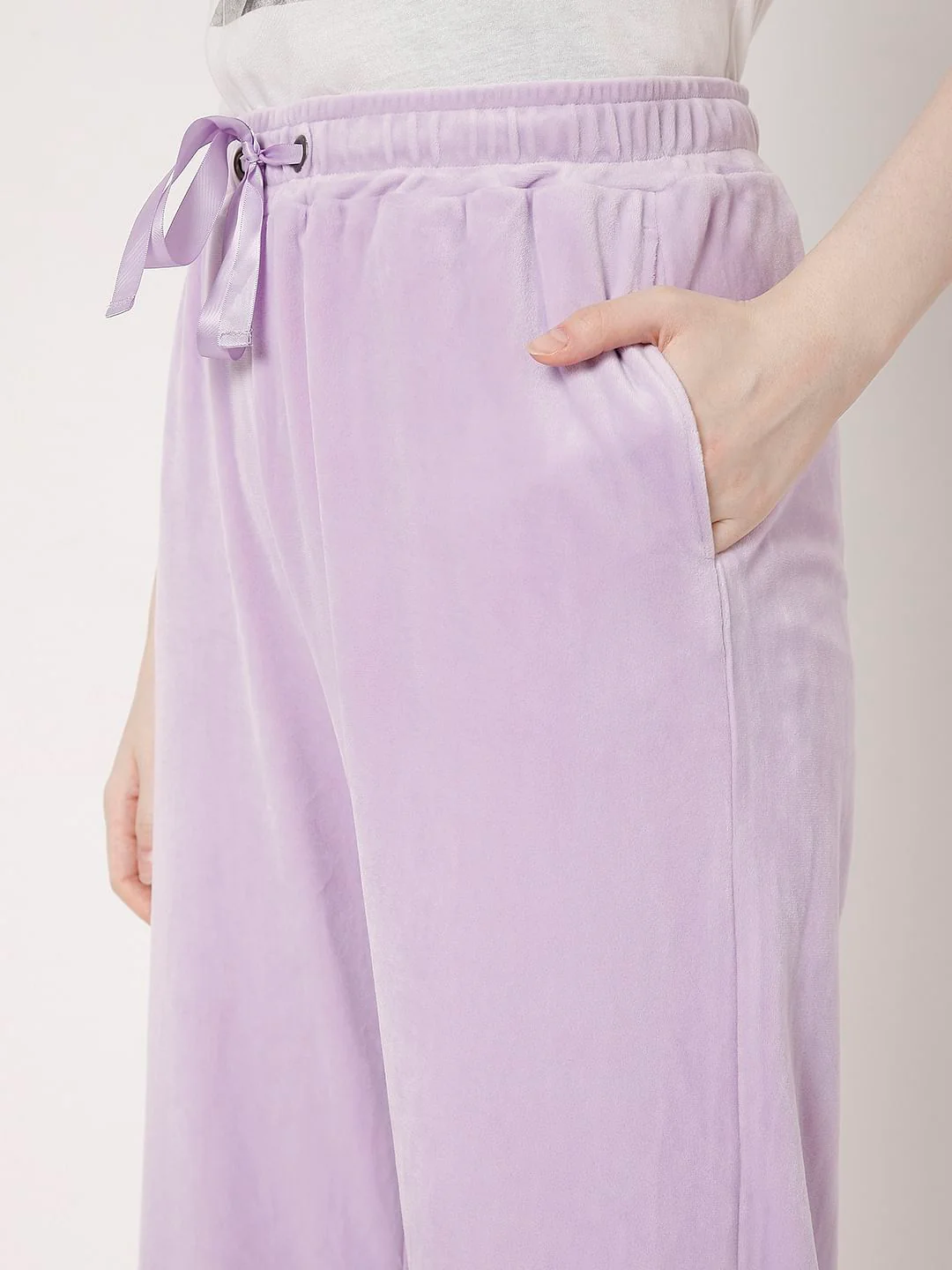 Lavender High Rise Velvet Pants - Image 4