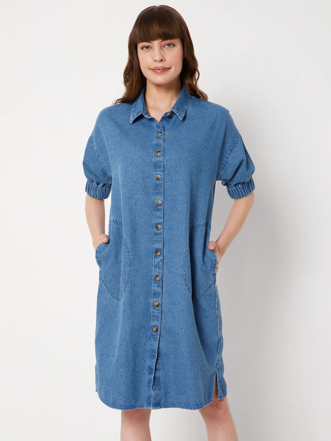 Blue Denim Shift Dress - Image 2