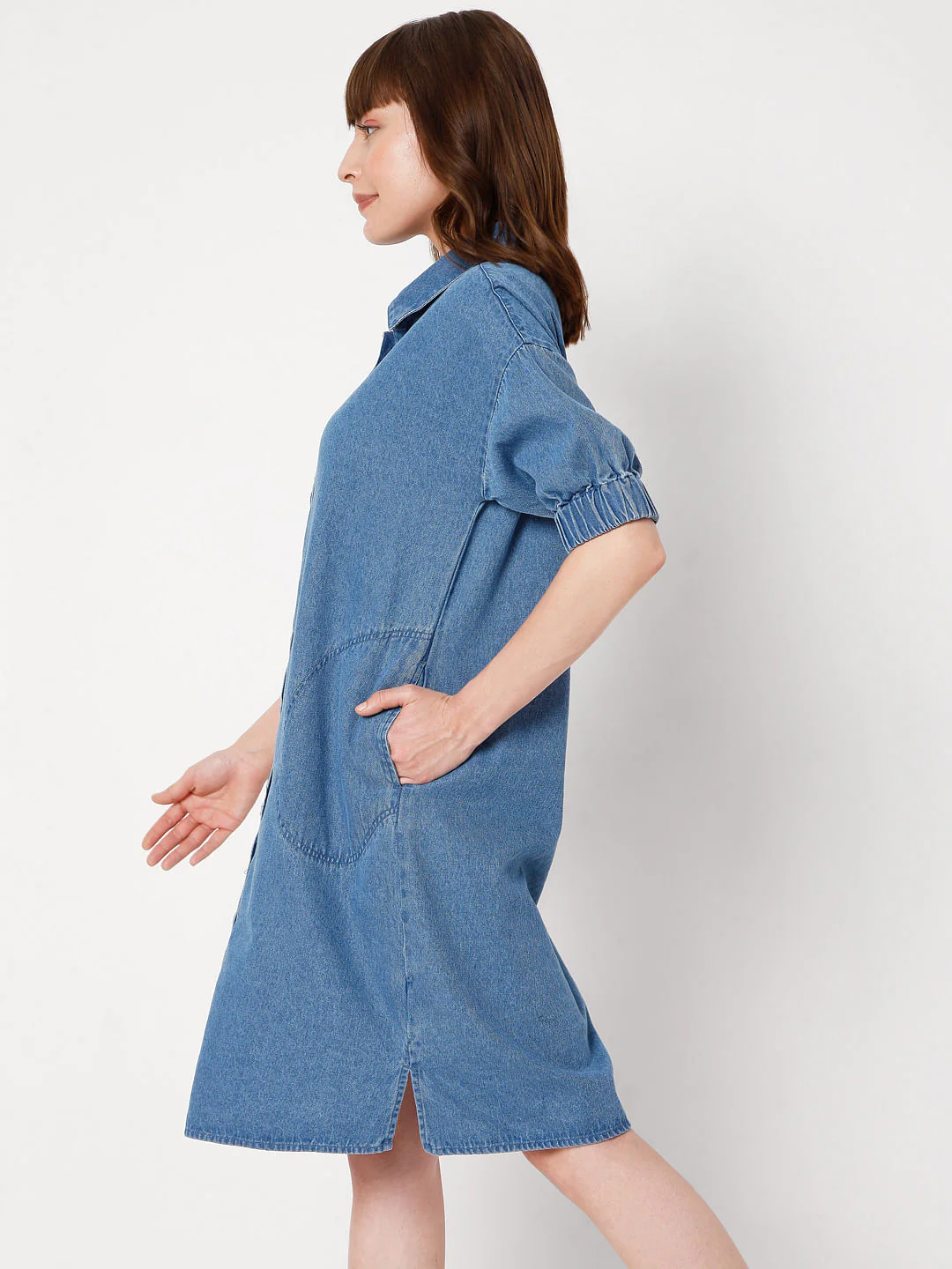 Blue Denim Shift Dress - Image 3