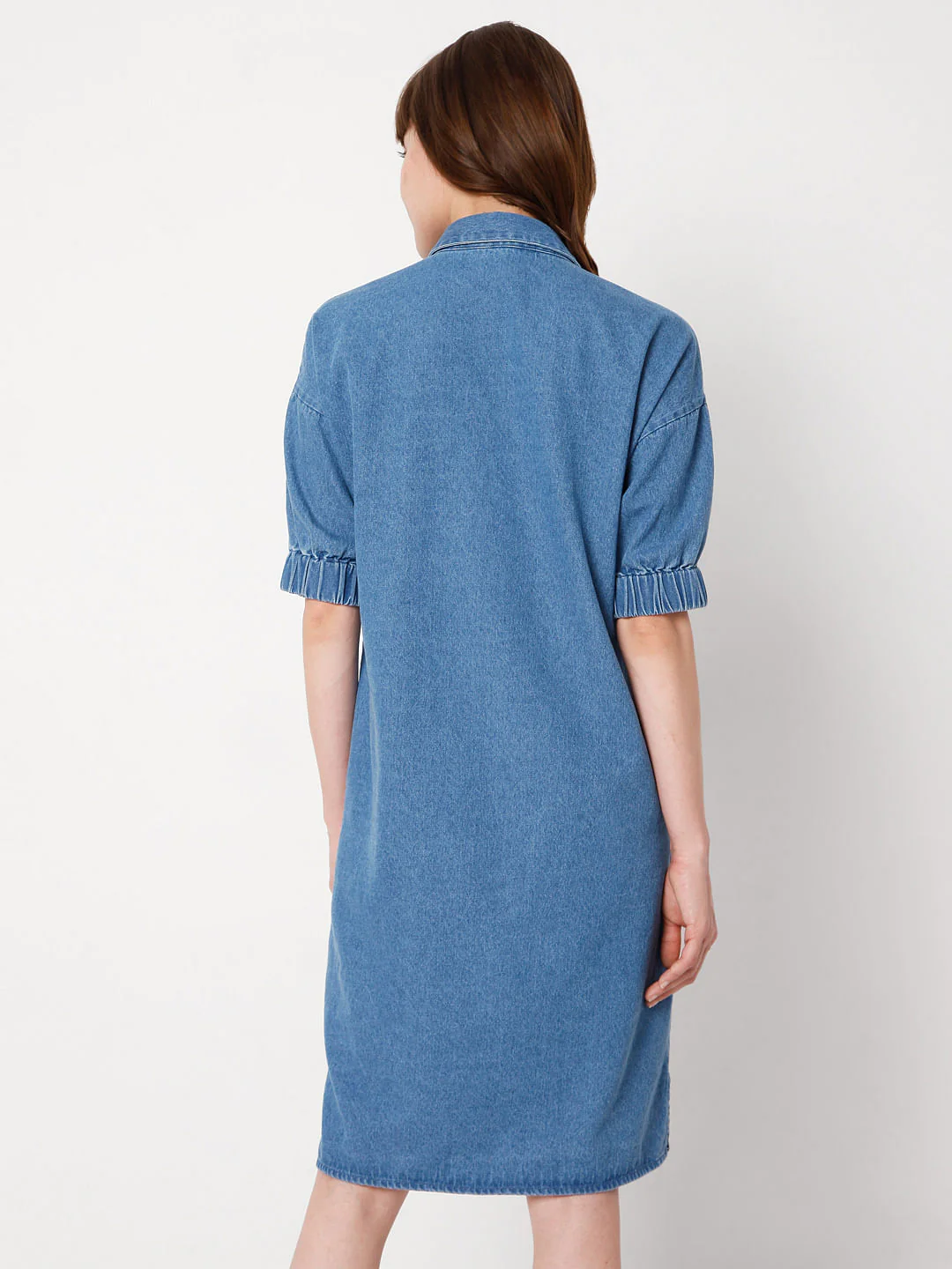 Blue Denim Shift Dress - Image 4