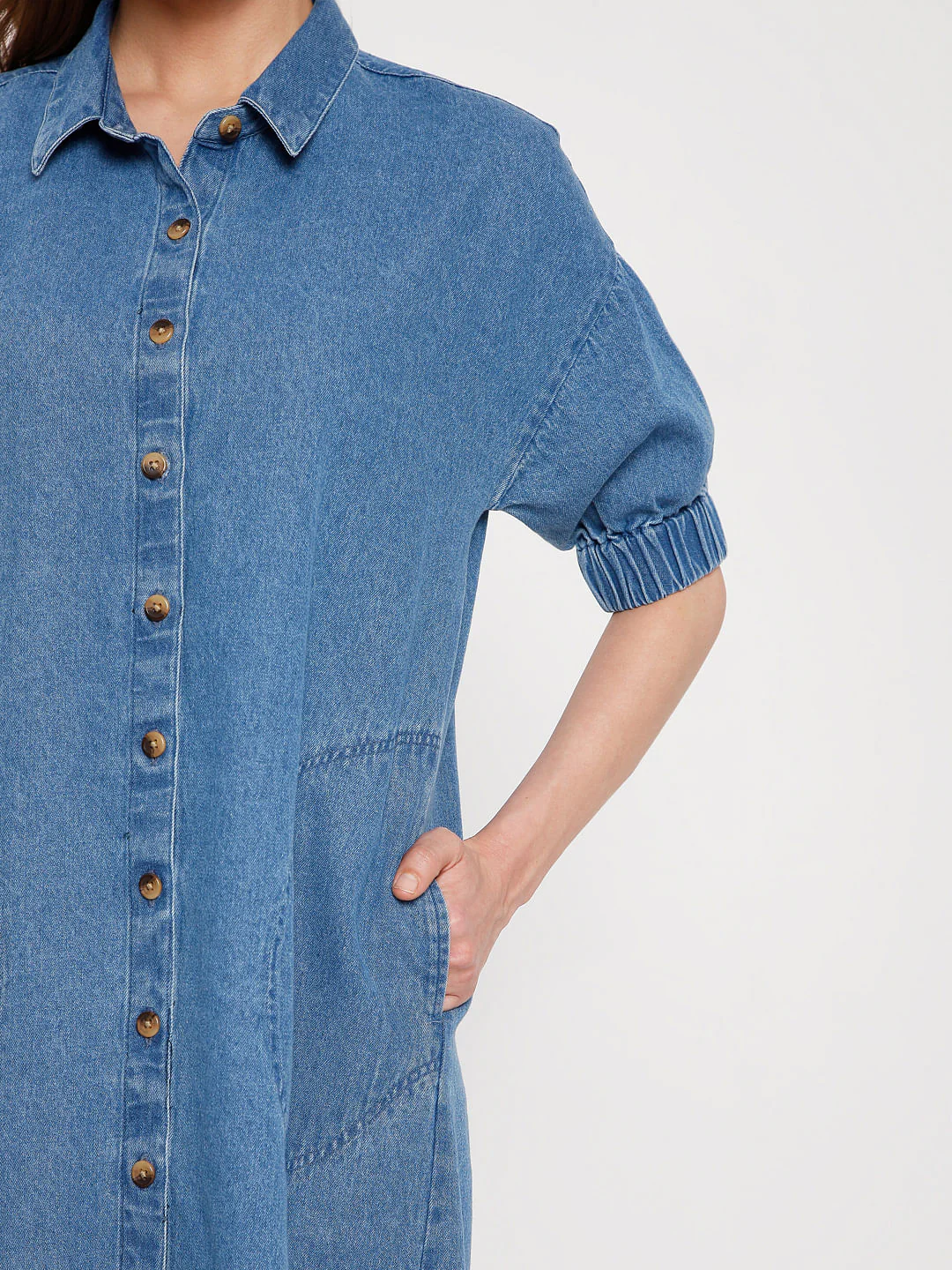 Blue Denim Shift Dress - Image 6