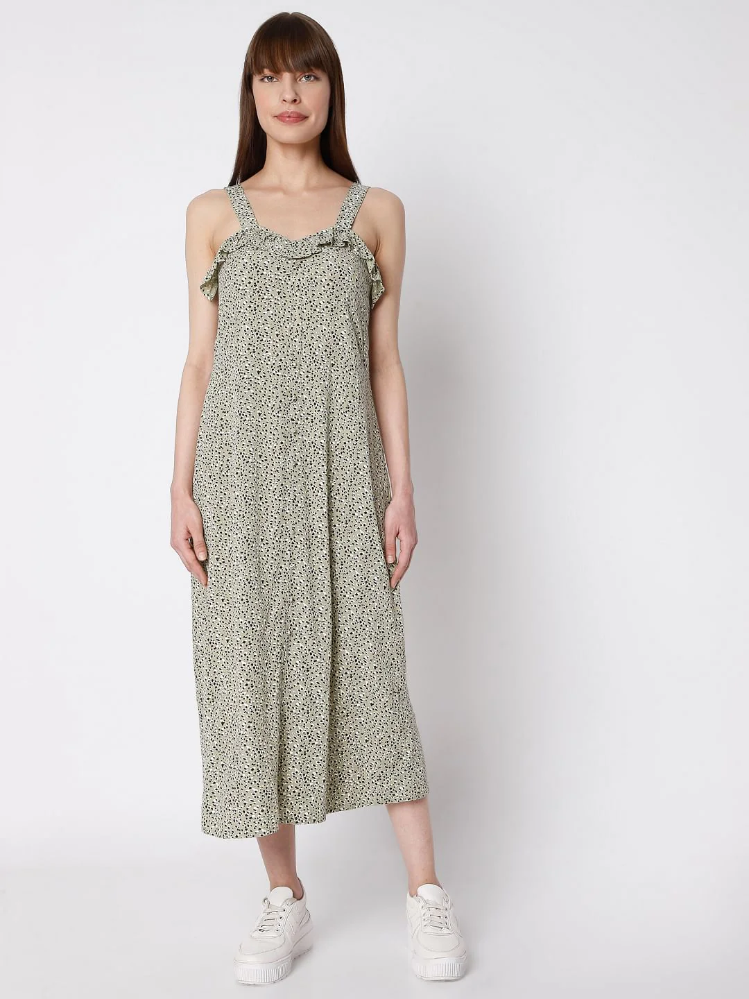 Green Animal Print Midi Dress - Image 2