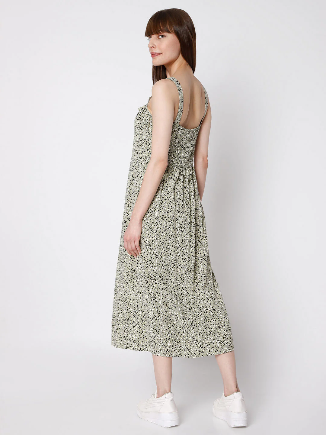 Green Animal Print Midi Dress - Image 4