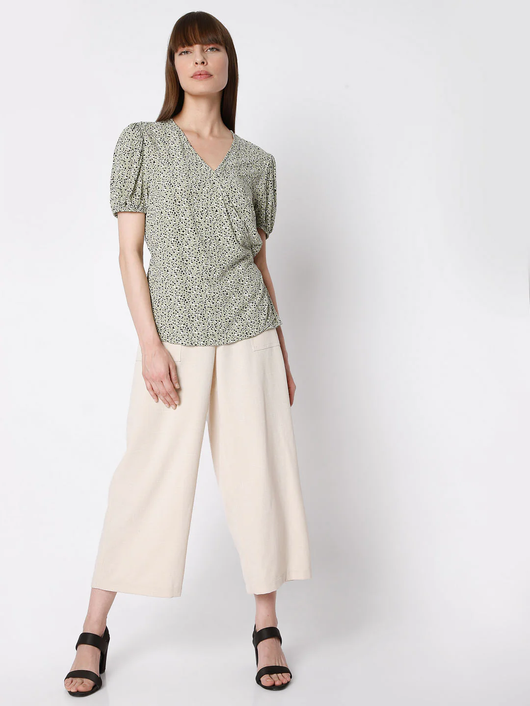 Green Disty Print Top - Image 5