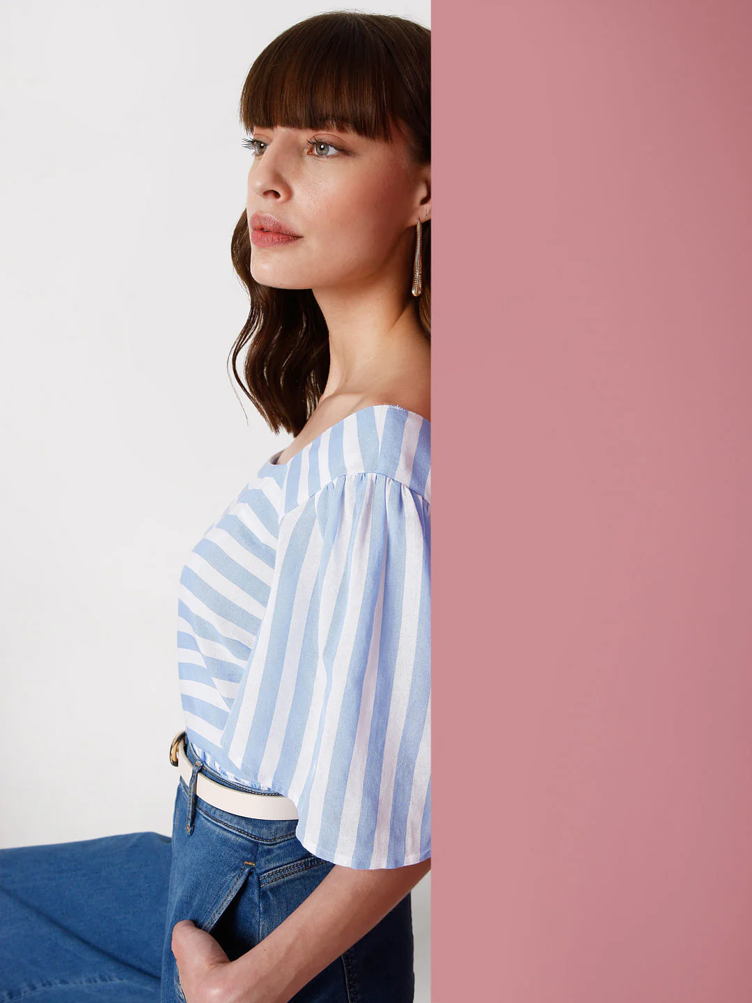 White Striped Top