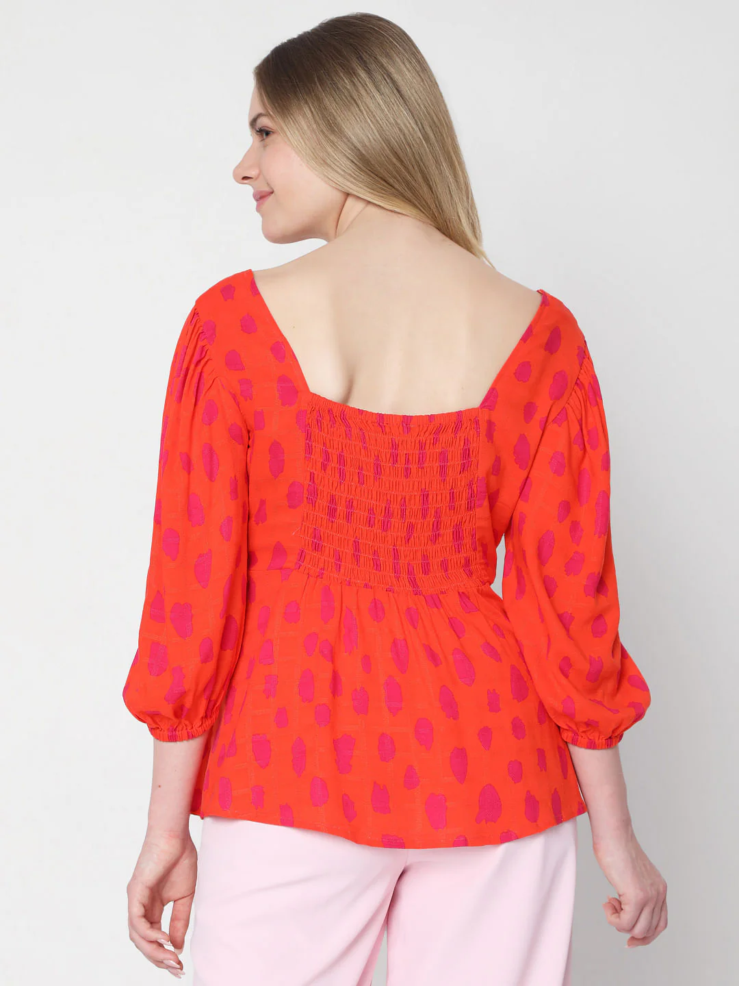 Red Abstract Print Top - Image 4
