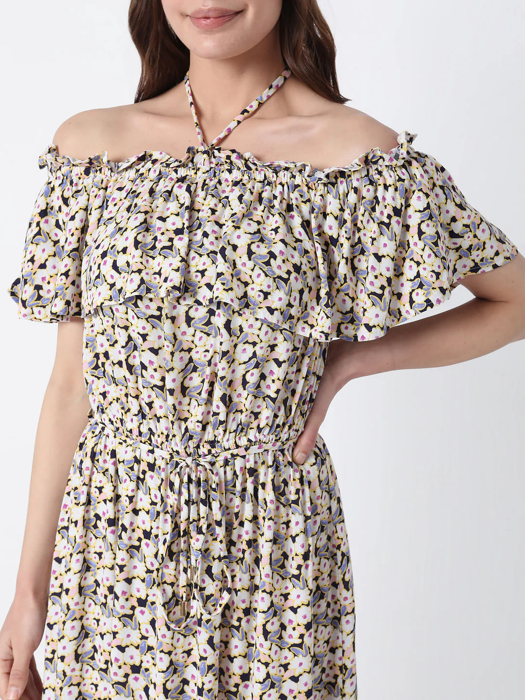 Beige Floral Maxi Dress - Image 5