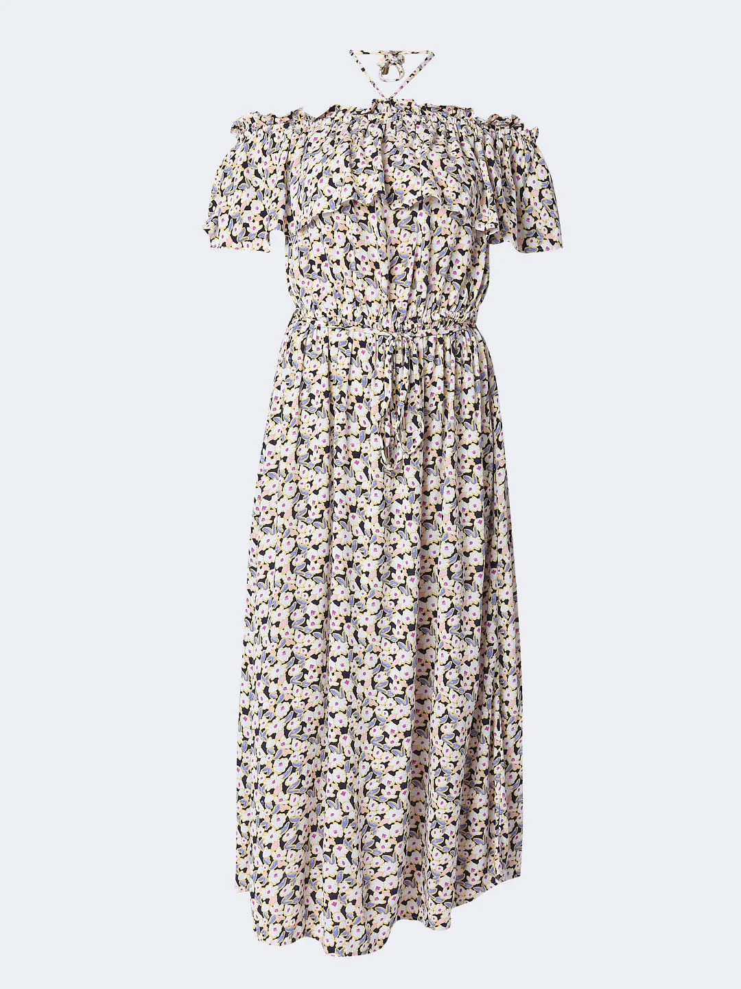 Beige Floral Maxi Dress - Image 6