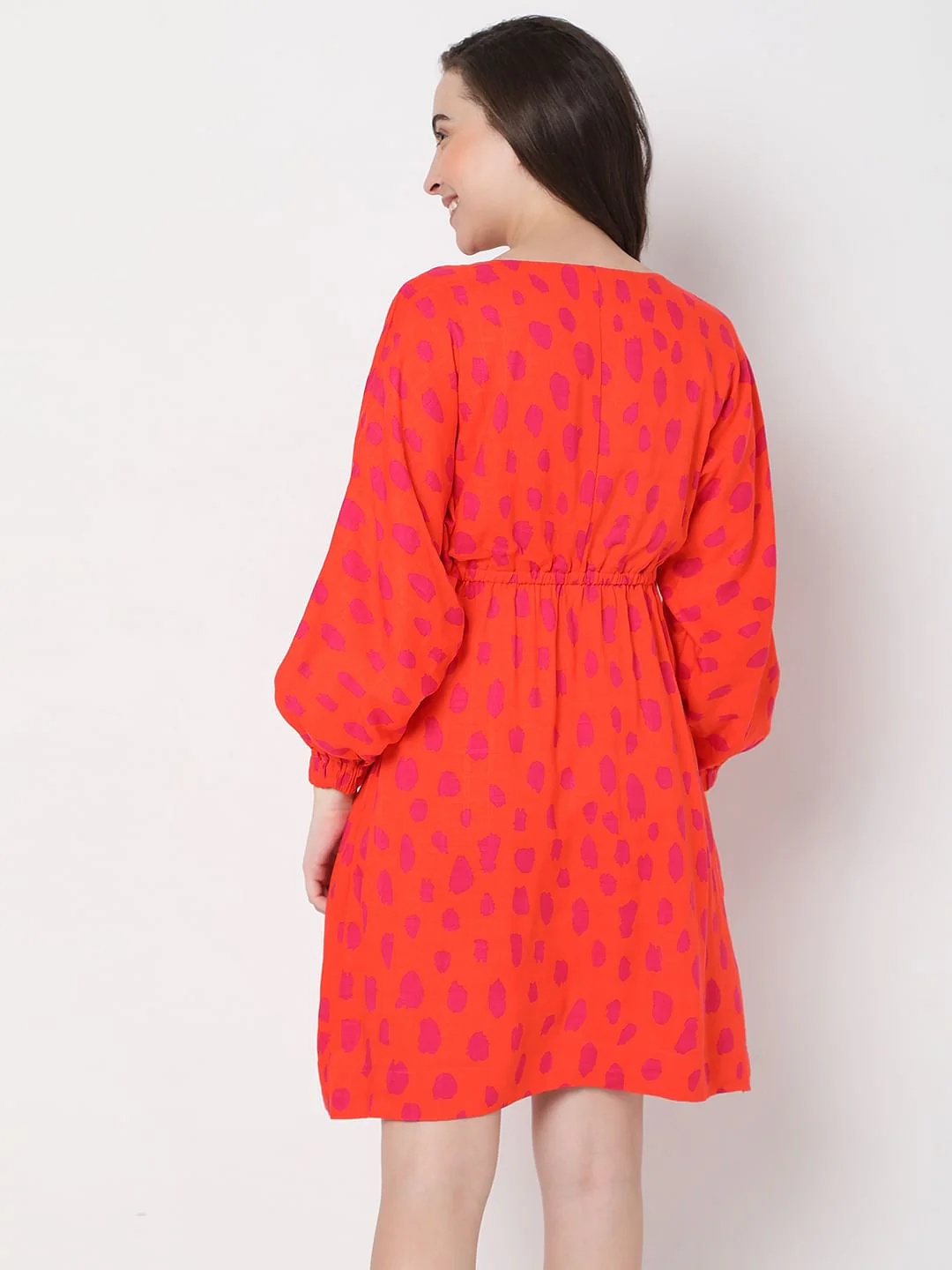 Red Polka Dot Print Shift Dress - Image 4