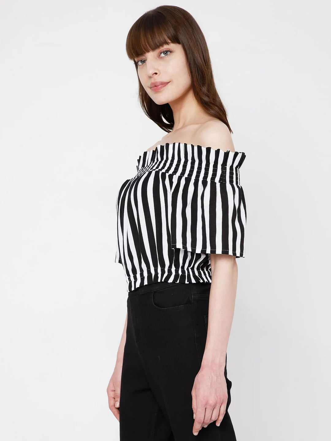 Black & White Vertical Stripe Top - Image 3
