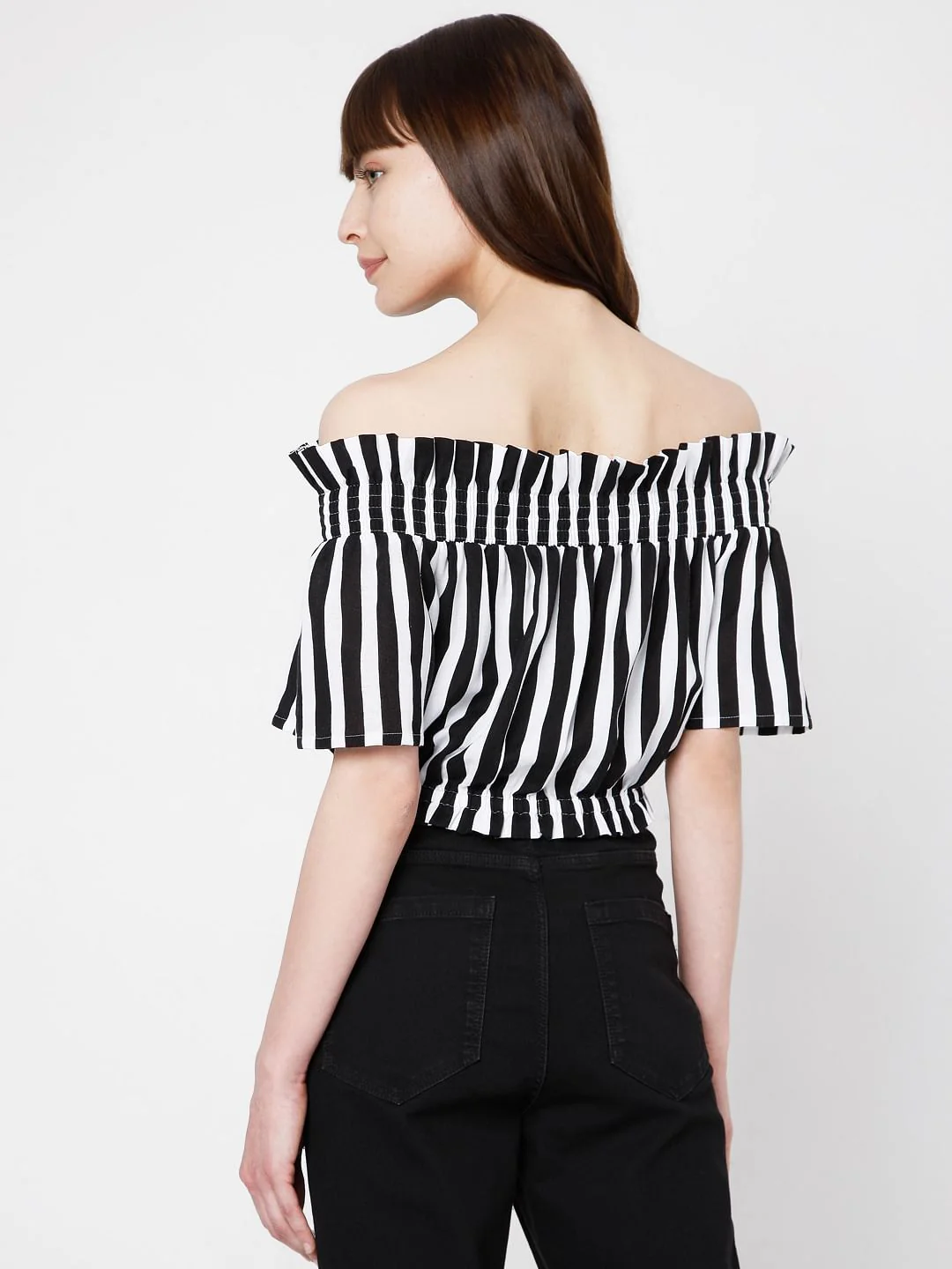 Black & White Vertical Stripe Top - Image 4