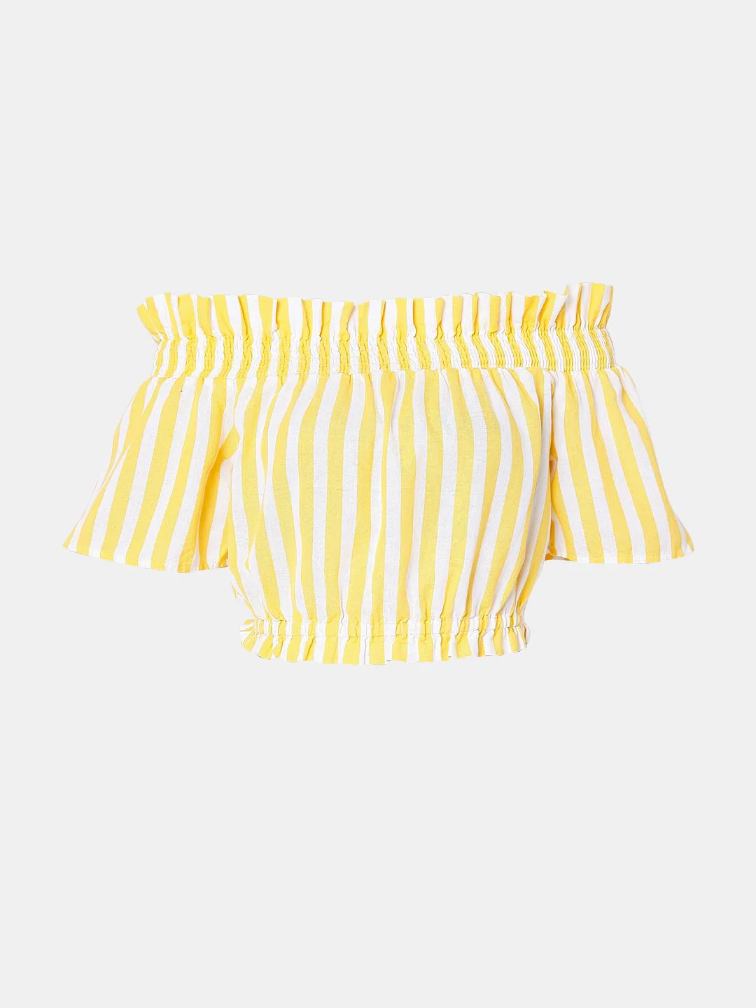 Yellow Striped Off-Shoulder Top - Image 7