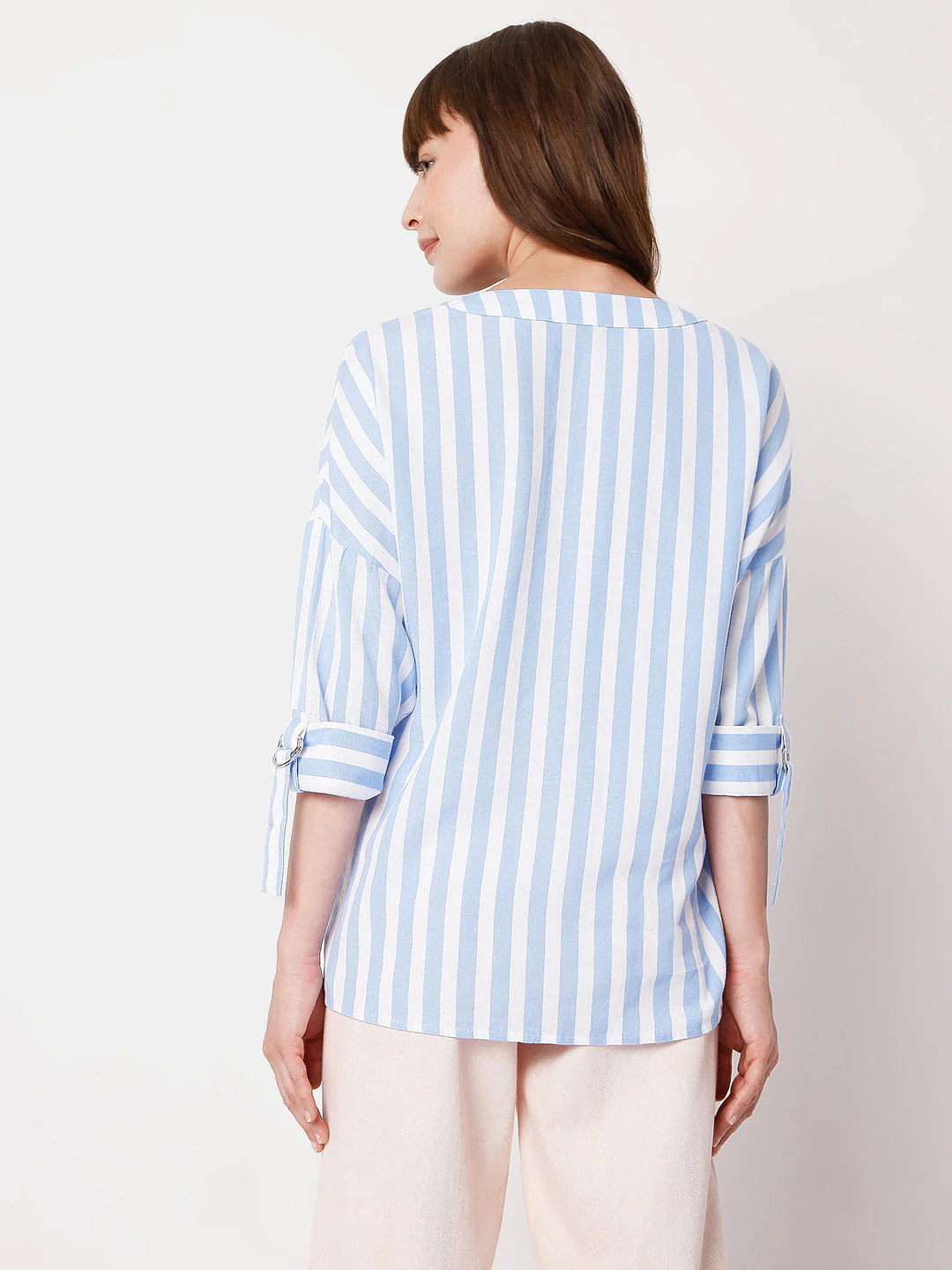 Blue Vertical Stripe Top - Image 4
