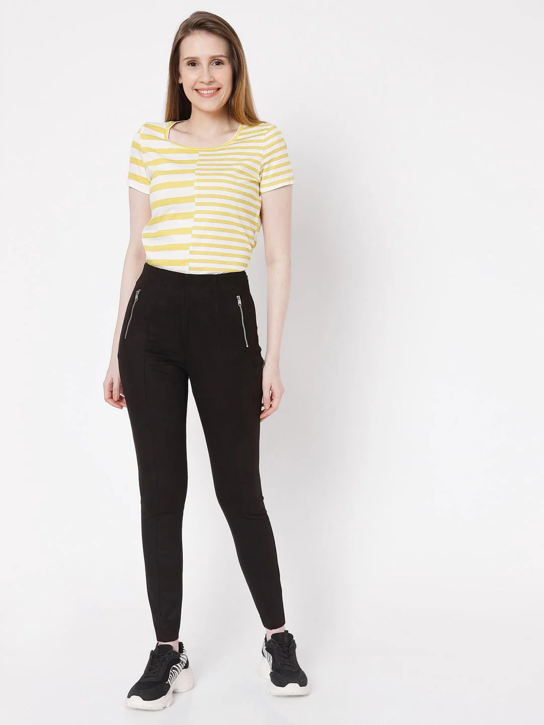 Black High Rise Faux Suede Leggings - Image 6