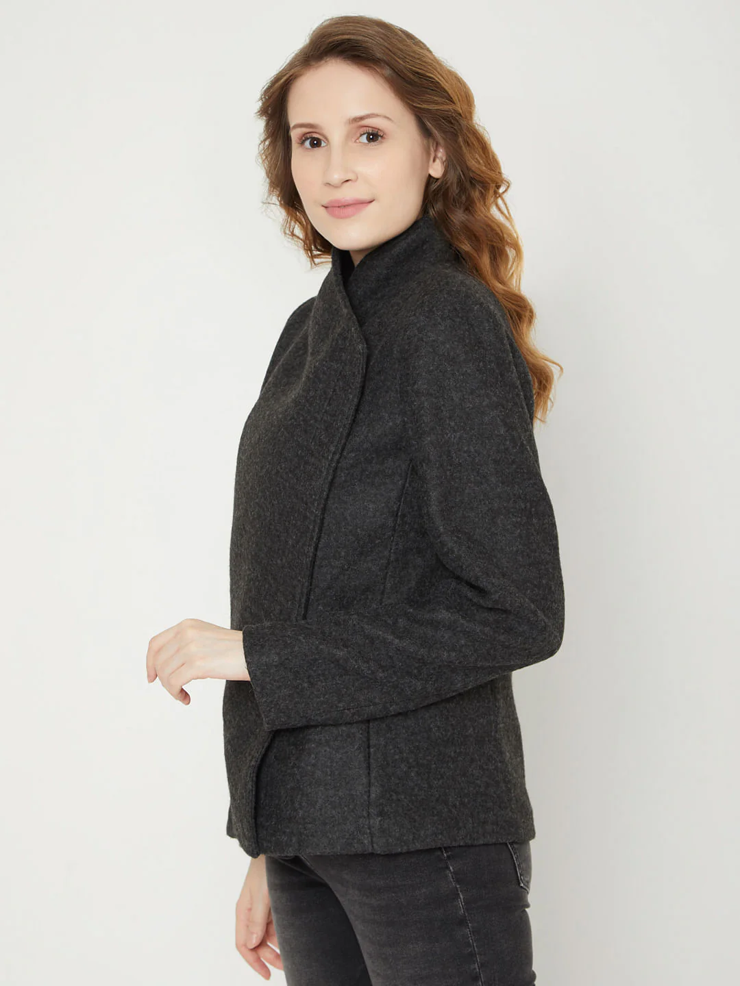 Dark Grey Overlap Jacket - Image 3