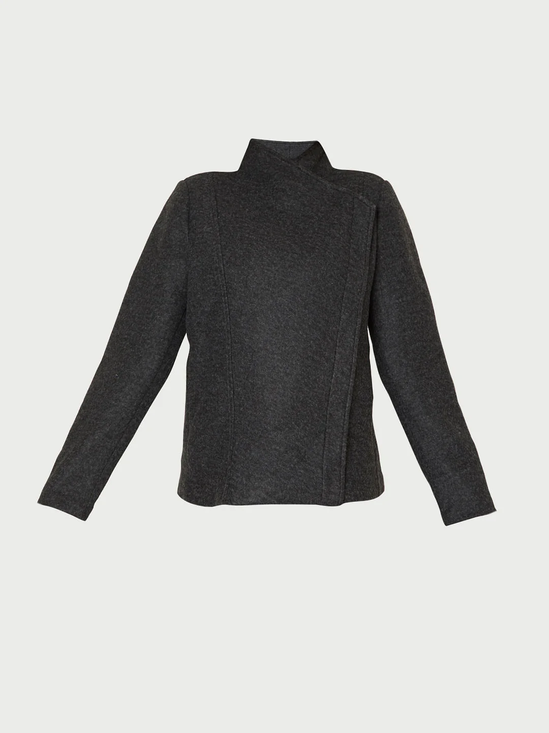 Dark Grey Overlap Jacket - Image 7