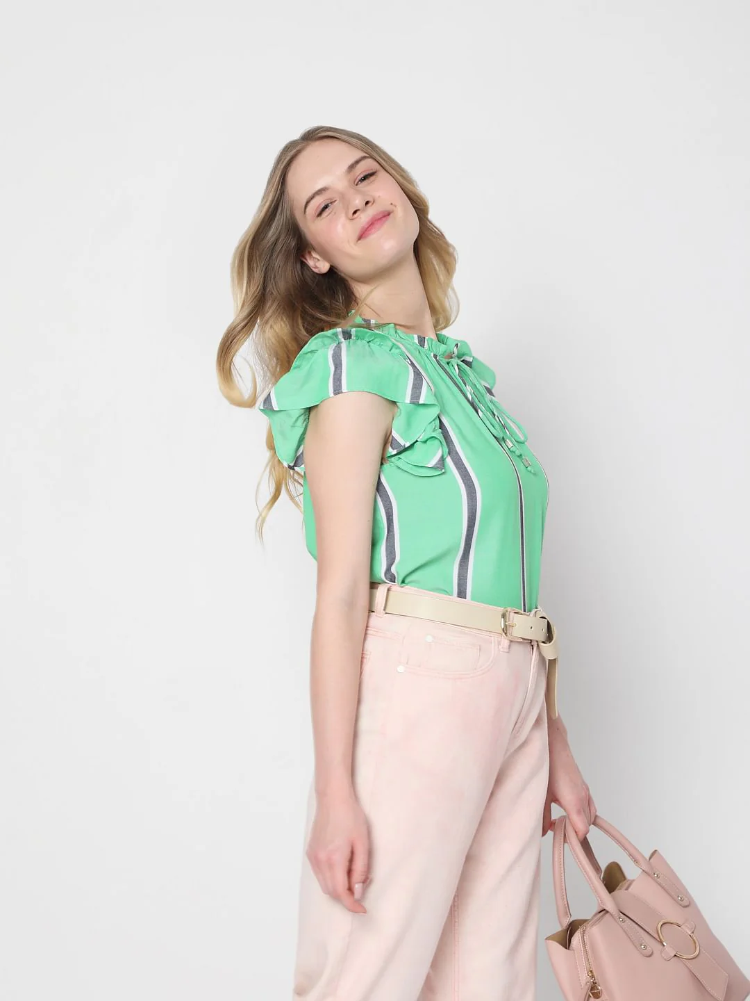 Green Striped Top